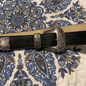 Black and silver belt